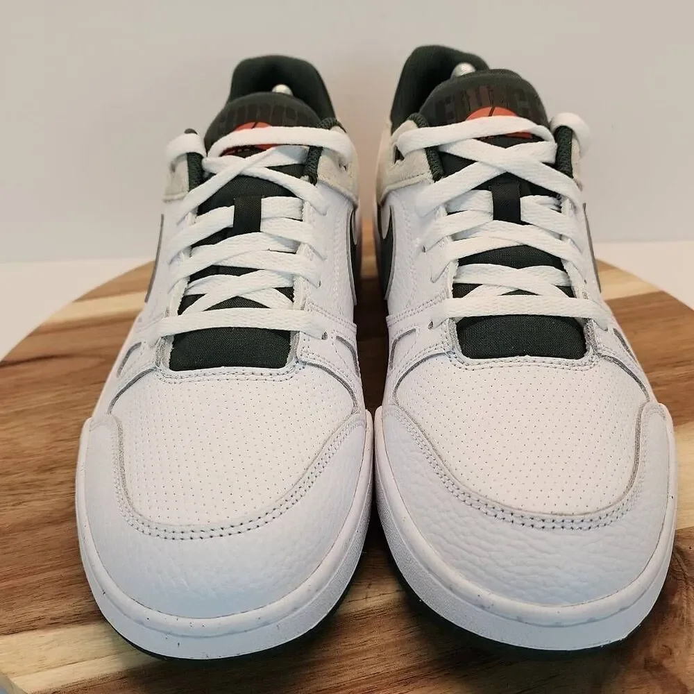 NIKE FULL FORCE LOW CASUAL SNEAKERS MENS SIZE 10 WHITE / DARK GREEN
